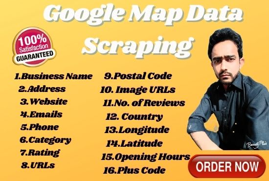 I will google map business data scraping with emails