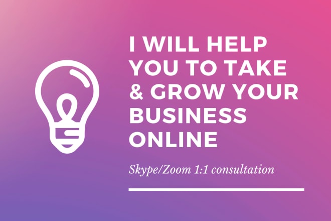 I will help you take your business online, individual consultation