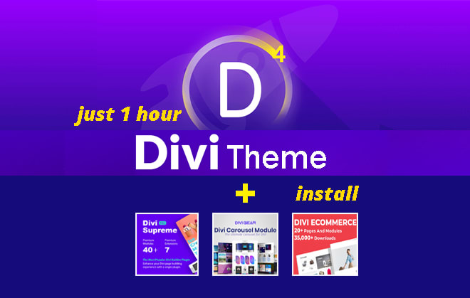 I will install divi theme pack with three addons