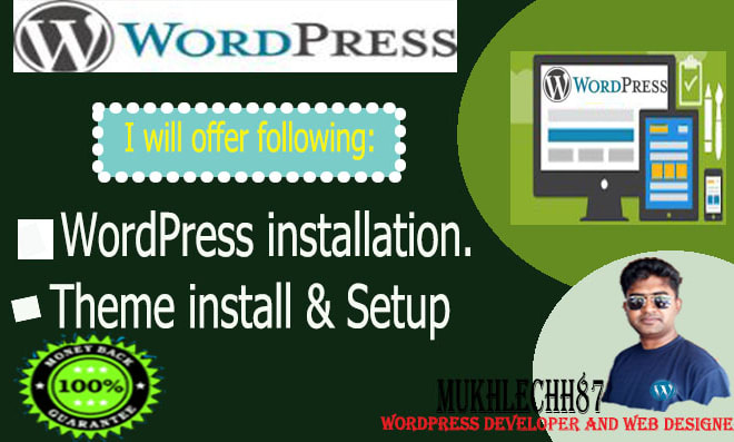 I will install wordpress setup wp theme demo and do an exact customization