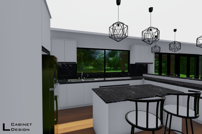 I will kitchen planning, design, and 3d modeling