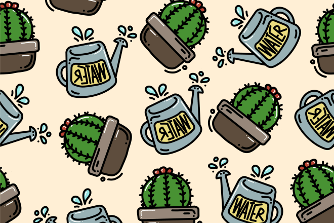 I will make a cute seamless pattern in my style