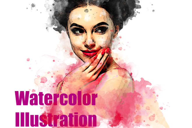 I will make artistic watercolor portrait painting and illustration