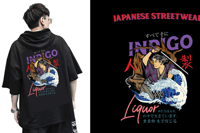 I will make awesome japan streetwear design for merch, t shirt
