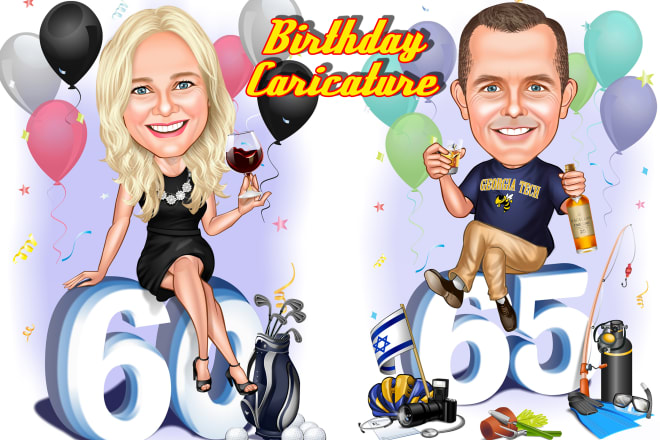 I will make best birthday cartoon caricature for you