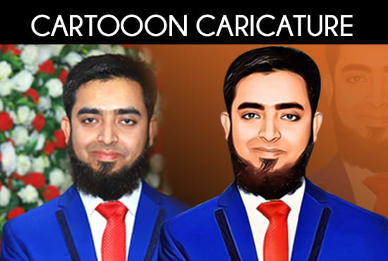 I will make cartoon caricature from your photo