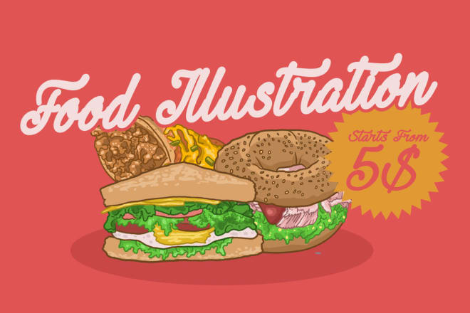 I will make cartoon food illustration for you