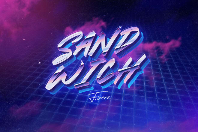 I will make inscriptions in the style of the 80s retro wave