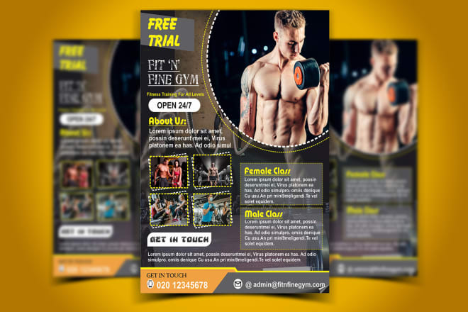 I will make perfect fitness, gym, workout, sports flyer and poster