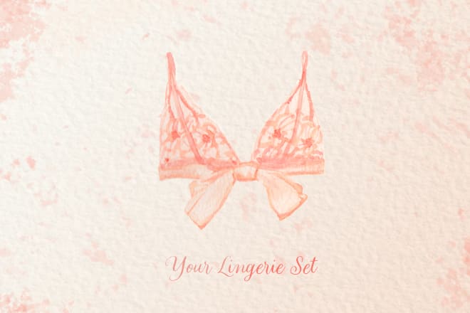 I will make pretty lingerie in watercolor