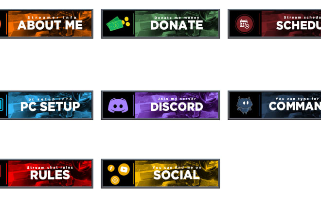 I will make twitch panels for your channel