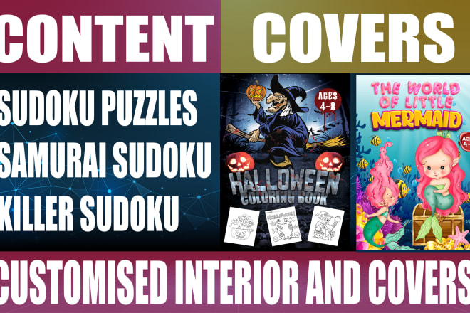 I will make you sudoku puzzles, samurai, and design book cover for amazon KDP