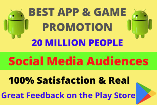 I will mobile android app promotion and ios app or game marketing