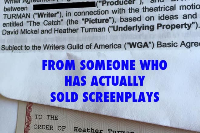 I will offer incomparable notes on your screenplay