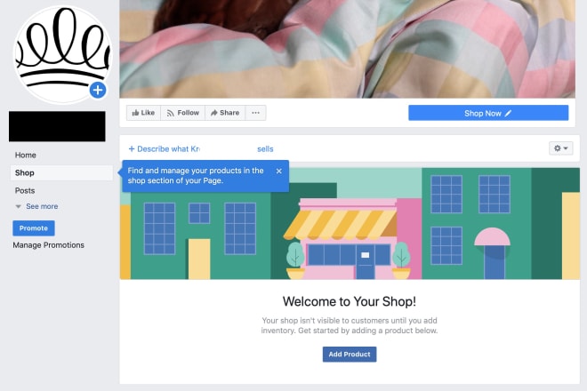 I will open a facebook shop for your brand