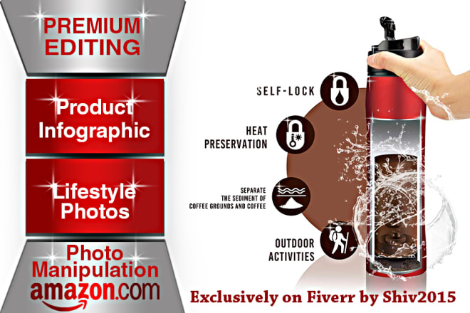 I will photoshop premium amazon infographic design