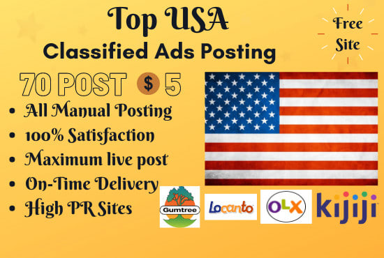 I will post classified ads in the USA on high PR submission sites