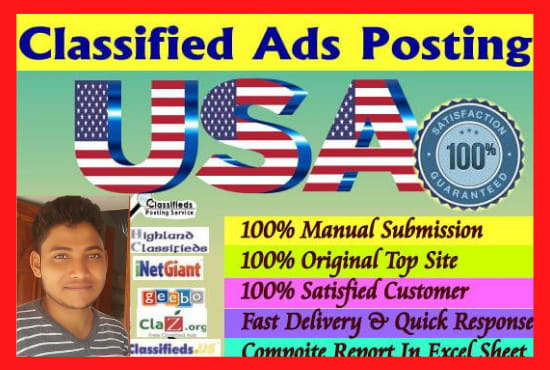 I will post your ads in highest classified ads posting site in USA