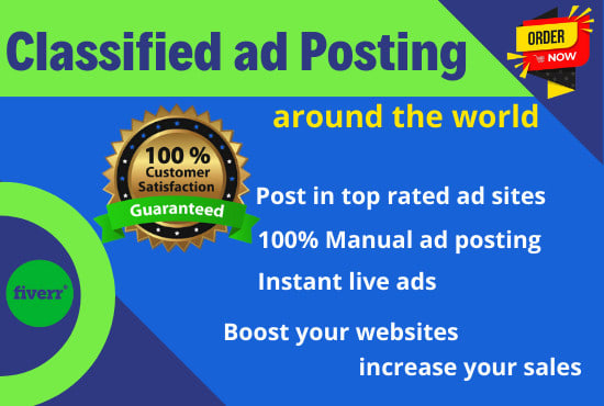 I will post your ads manually at free classified sites
