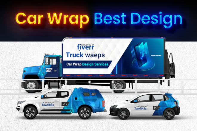 I will professionally, van, truck, car warp design, vehicle wrap design