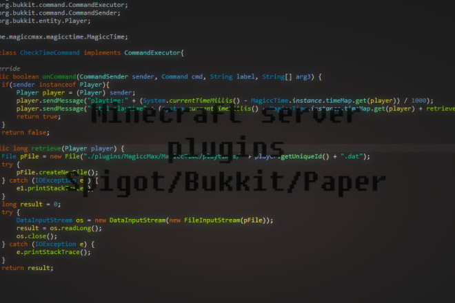 I will program custom minecraft spigot, paper and bukkit plugins