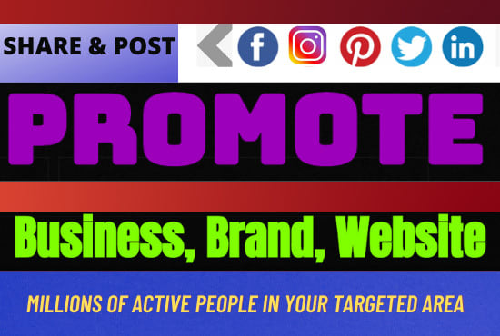 I will promote your business brand, and website on social media