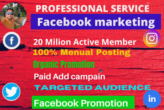 I will promote your business with 5 milion active facebook friends