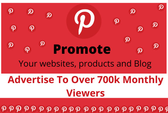 I will promote your websites over 700k pinterest monthy viewers