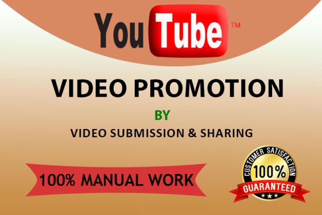 I will promote youtube video on high sharing sites by manual sharing