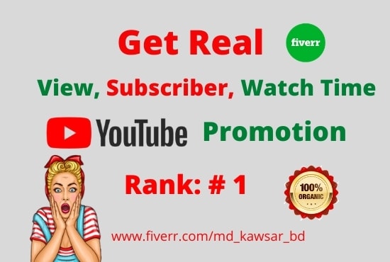 I will promote youtube video or channel and organic marketing