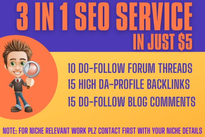 I will provide a package of forum postings, high da profile links and blog commenting