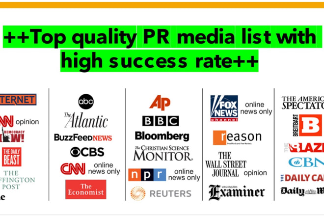 I will provide a PR media list with highest success rates