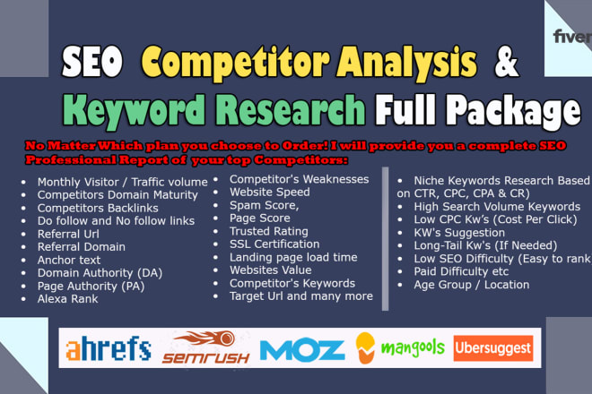 I will provide best SEO competitor analysis and keyword research
