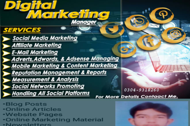I will provide professional digital marketing services as assistant