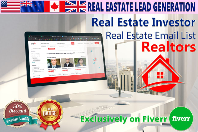 I will provide real estate agent or realtor email list