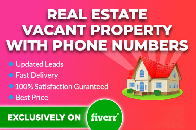 I will provide vacant property leads with skip tracing