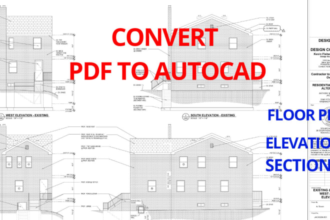 I will provide you PDF to dwg, PDF to autocad all type drawings