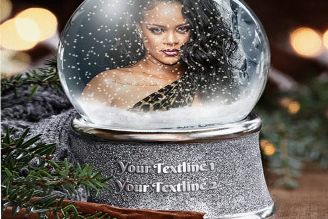 I will put your logo photo and text in a snow globe for christmas