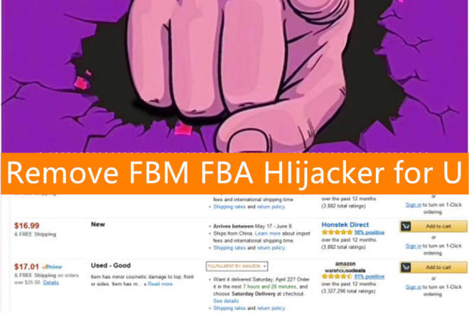 I will remove hijacker for your listing fba or fbm