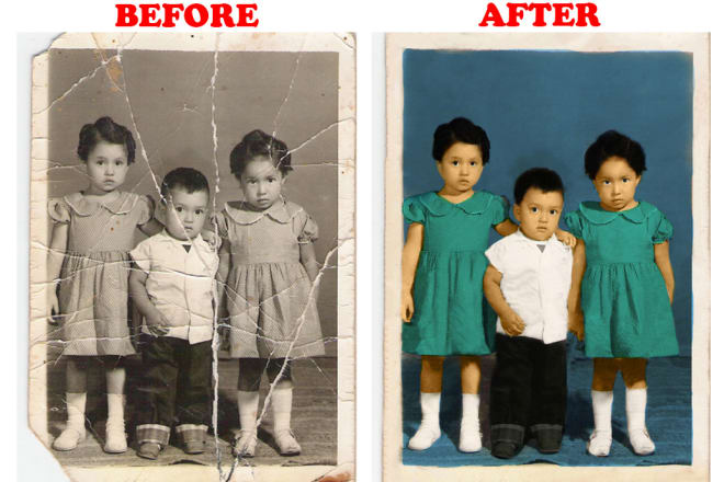I will restore,repair,colorize old damaged photos,image restore