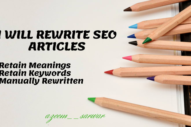 I will rewrite article or website content