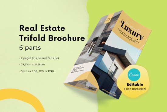 I will send canva brochure template for real estate