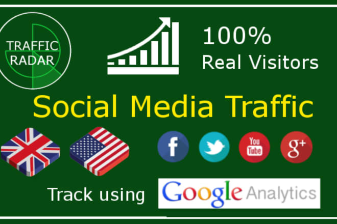 I will send social media traffic with real visitors