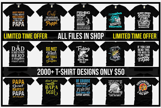 I will send you 2000 amazing best selling PSD editable tshirt designs