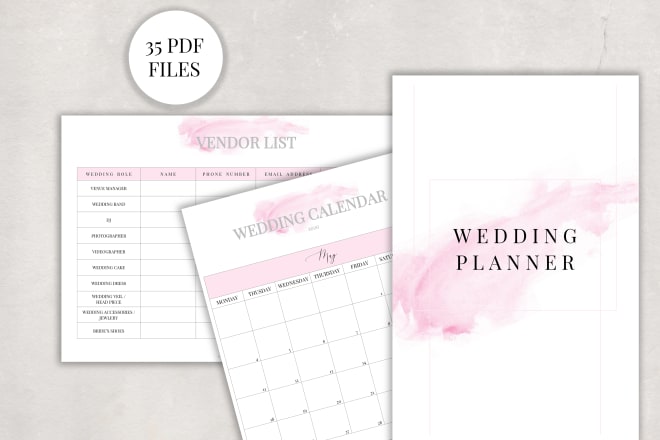I will send you PDF printable wedding planner