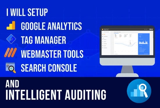 I will set up google analytics 4, tag manager and search console