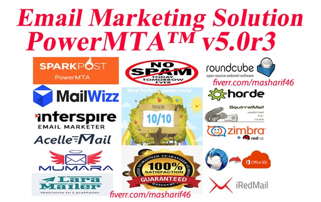 I will setup bulk email SMTP server with powermta 5r3 interspire mailwizz mumara acelle