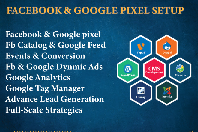 I will setup fix google analytics, tag manager, search console facebook pixel