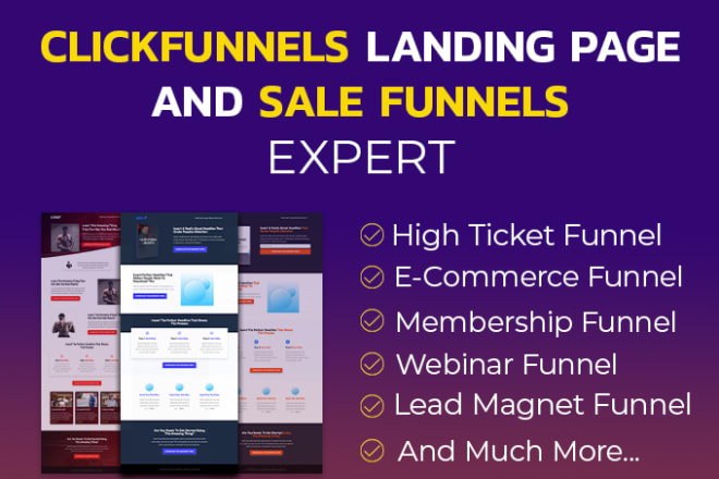 I will setup your clickfunnels sales funnel and landing page in click funnel