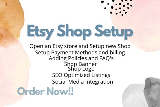 I will setup your etsy store professionally full etsy setup